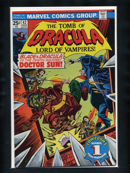 Tomb of Dracula #42 VF 1976 Marvel Blade vs Doctor Sun Comic Book